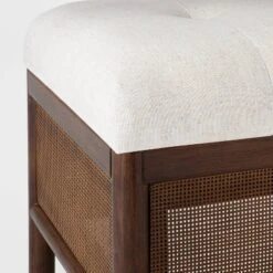 Woodspring Cane Base Ottoman Dark Walnut/Cream - Threshold™ Designed With Studio McGee 10 Woodspring Cane Base Ottoman Dark Walnut/Cream - Threshold™ Designed With Studio McGee -Threshold GUEST c06cc57d 990c 4ff7 b6b4 7525dd6c0d41