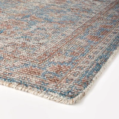 Persian Printed Poly/Wool Handmade Tufted Area Rug Blue/Brown - Threshold™ Designed With Studio McGee 4 Persian Printed Poly/Wool Handmade Tufted Area Rug Blue/Brown - Threshold™ Designed With Studio McGee - Image 2