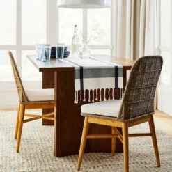 Juniper Woven Dining Chair With Cushion Natural - Threshold™ Designed With Studio McGee
