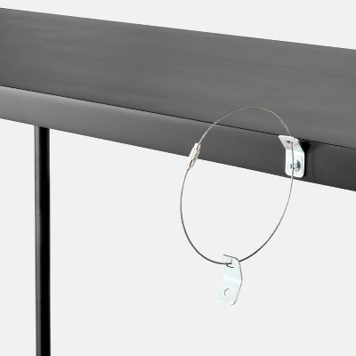 Metal And Rush Weave Top Console Table Black - Threshold™ Designed With Studio McGee: Mahogany Frame, Square Entryway Table 6 Metal And Rush Weave Top Console Table Black - Threshold™ Designed With Studio McGee: Mahogany Frame, Square Entryway Table - Image 4