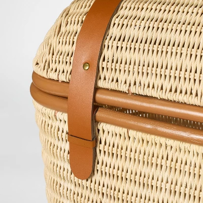 21" Woven Rattan Storage Trunk Brown - Threshold™ Designed With Studio McGee 5 21" Woven Rattan Storage Trunk Brown - Threshold™ Designed With Studio McGee - Image 3