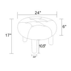 Kessler Round Tufted Faux Shearling Ottoman With Wood Legs Cream - Threshold™ Designed With Studio McGee -Threshold GUEST d5175ee3 64a2 4381 b0d1 81881a4bdad9