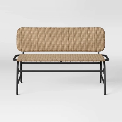 Popperton Arched Wicker Bench - Black - Threshold™ Designed With Studio McGee 3 Popperton Arched Wicker Bench - Black - Threshold™ Designed With Studio McGee - Image 2