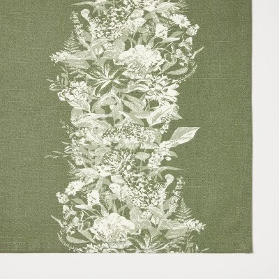 60"x104" Floral Tablecloth - Threshold™ Designed With Studio McGee: Modern Botanical Cotton, Rectangle, Spring Decor 4 60"x104" Floral Tablecloth - Threshold™ Designed With Studio McGee: Modern Botanical Cotton, Rectangle, Spring Decor - Image 2