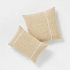 Oversize Embroidered Striped Throw Pillow Cream - Threshold™ Designed With Studio McGee -Threshold GUEST dd44cc07 b08f 4537 b5c0 957f387f1926