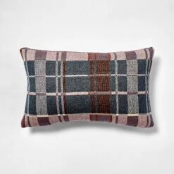 Lumbar Woven Grid Pillow Neutral/Navy/Tan - Threshold Designed With Studio McGee -Threshold GUEST e81456f6 cea4 450d 9ccc 6dd7fa259cbd