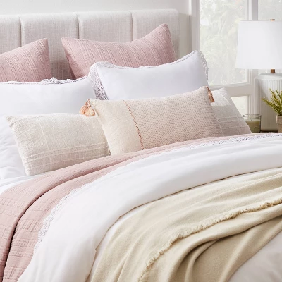 Bed Lumbar Texture Tonal Plaid Decorative Throw Pillow Off White - Threshold™ Designed With Studio McGee: Cotton & Acrylic, Indoor Use 3 Bed Lumbar Texture Tonal Plaid Decorative Throw Pillow Off White - Threshold™ Designed With Studio McGee: Cotton & Acrylic, Indoor Use