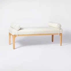 Randolph Bench With Bolster Pillows Linen - Threshold™ Designed With Studio McGee -Threshold GUEST ebdd4b7b 6e57 423c 908a 14e05a7f5b15