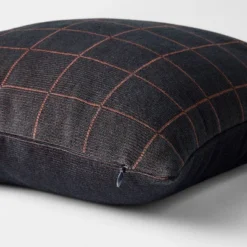 Square Woven Grid Pillow Navy/Burgundy - Threshold™ Designed With Studio McGee -Threshold GUEST ed9f841e 208a 4b6e a1a9 17ffe25f0723