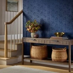 Floral Striped Navy Wallpaper - Threshold™