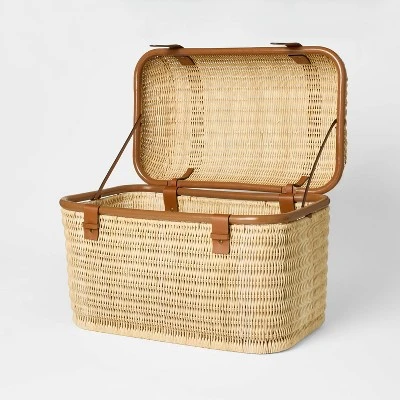 21" Woven Rattan Storage Trunk Brown - Threshold™ Designed With Studio McGee 4 21" Woven Rattan Storage Trunk Brown - Threshold™ Designed With Studio McGee - Image 2
