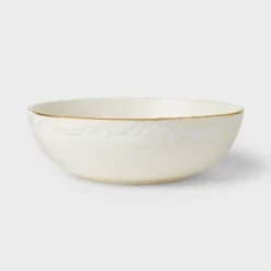 Stoneware Serving Bowl Snowfall White - Threshold™ Designed With Studio McGee: Round, 12" Decorative & Fruit Bowl -Threshold GUEST f5eaa85f 6c34 42ad 837d 157d28beb36a