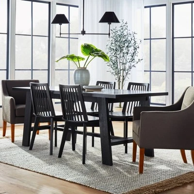 72" Linden Rectangular Wood Dining Table Black - Threshold™ Designed With Studio McGee 3 72" Linden Rectangular Wood Dining Table Black - Threshold™ Designed With Studio McGee