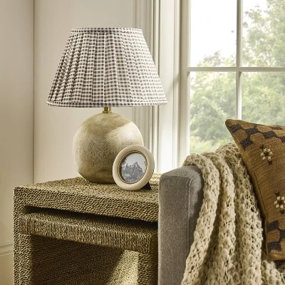 Gingham Pleated Lamp Shade Brown - Threshold™ Designed With Studio McGee 4 Gingham Pleated Lamp Shade Brown - Threshold™ Designed With Studio McGee - Image 2